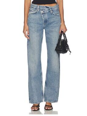 Agolde Arc Criss Cross Stright Leg Jeans - Light/medium wash, size 30